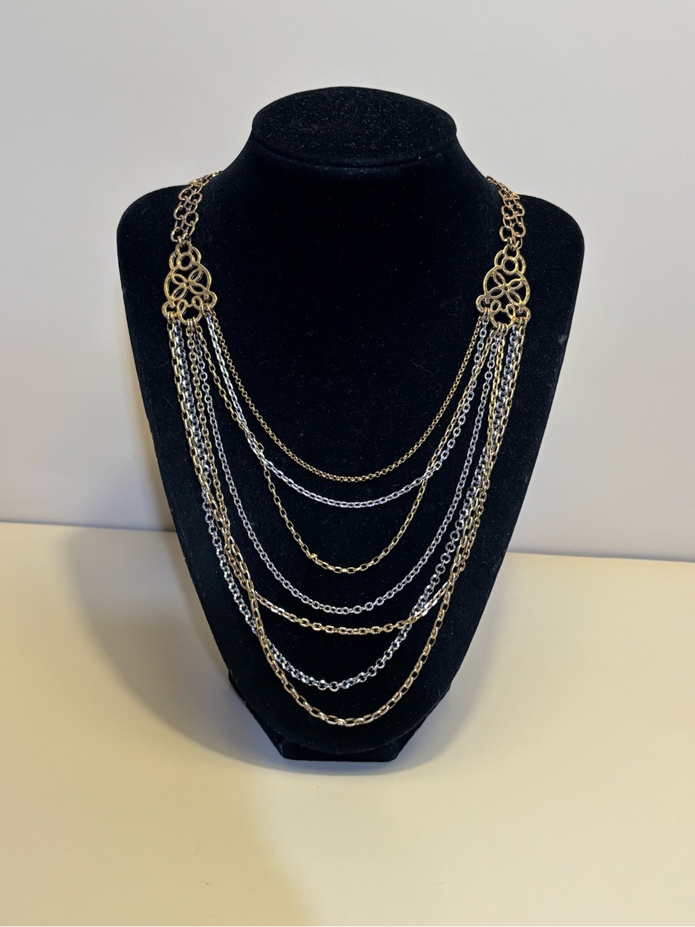 Brighton Two-Tone Layered Chain Necklace  19”-25”+2”